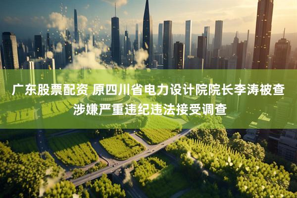 广东股票配资 原四川省电力设计院院长李涛被查 涉嫌严重违纪违法接受调查